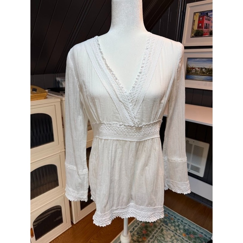 Women's Boho Chic 100% Cotton Blouse by Boston Proper - Size 12